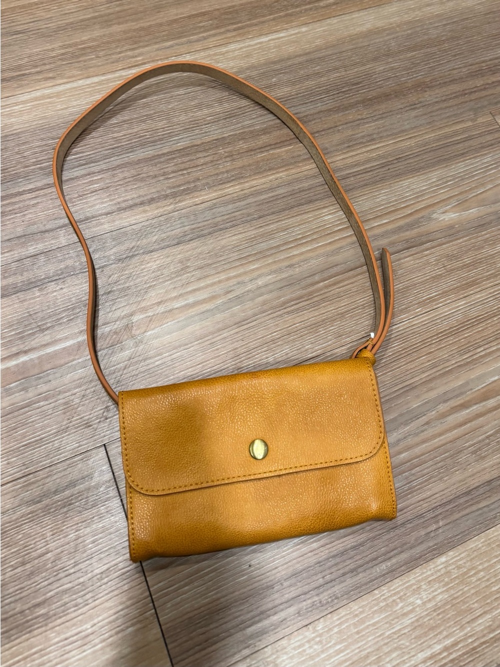 Anthropologies Mustard Crossbody/ Fannie pack Wallet with Snap Closure